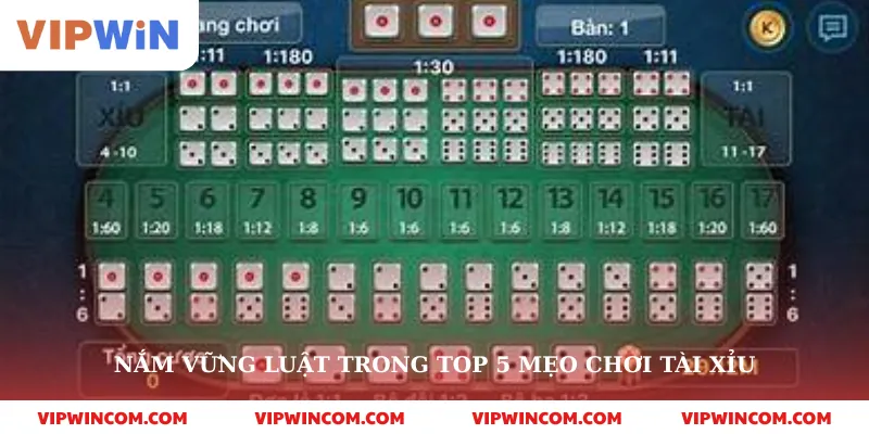Nắm vững luật trong top 5 mẹo chơi tài xỉu